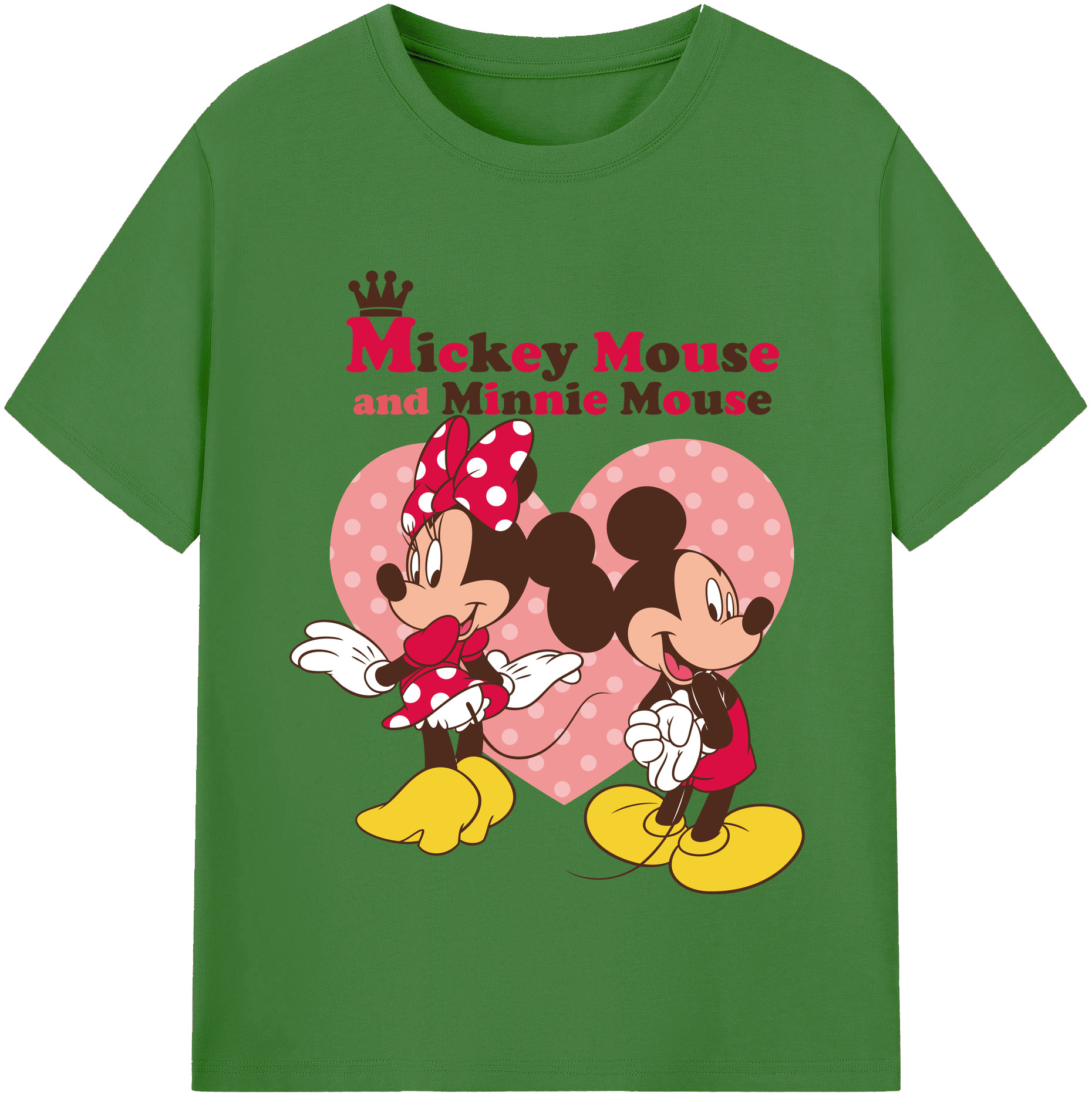 （画像用） ミッキーマウス Mickey Mouse レディースカジュアルプリントTシャツ（綿100％）